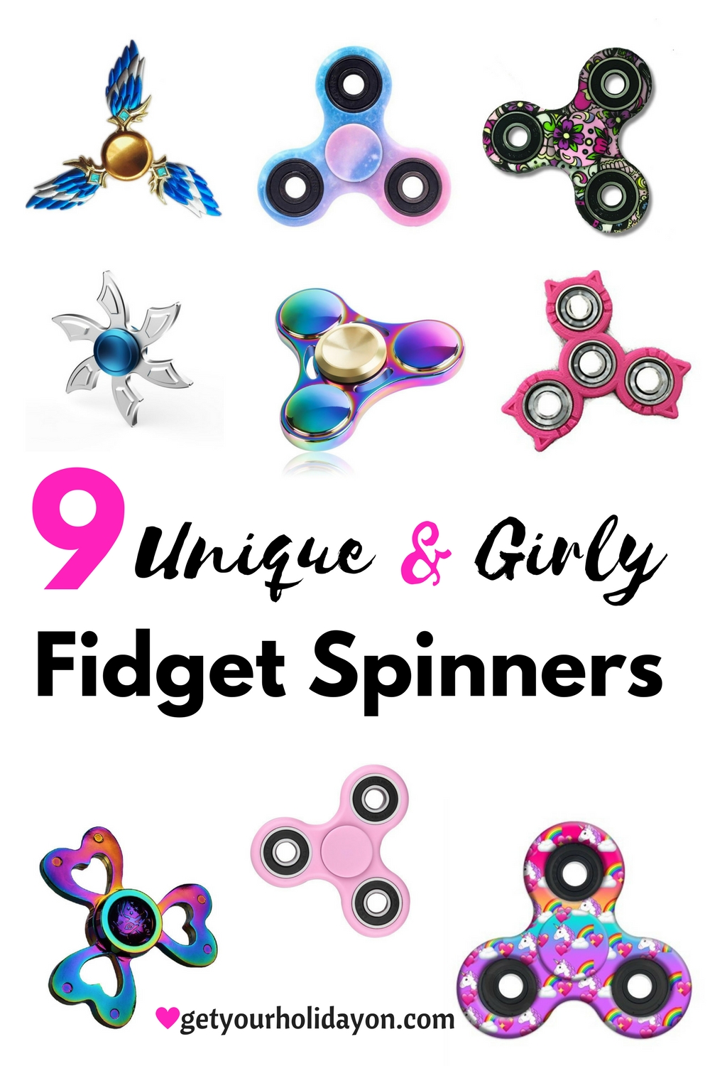 9 Unique Girly Fidget Spinners • Get Your Holiday On!